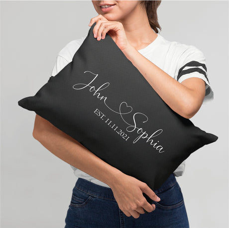 Valentine Personalize Pillow Cover, Valentine Cushion, Custom Couple Pillow, Couple Gift, Present for Wife, Gift for Her, Personalize Gift - Arria Home