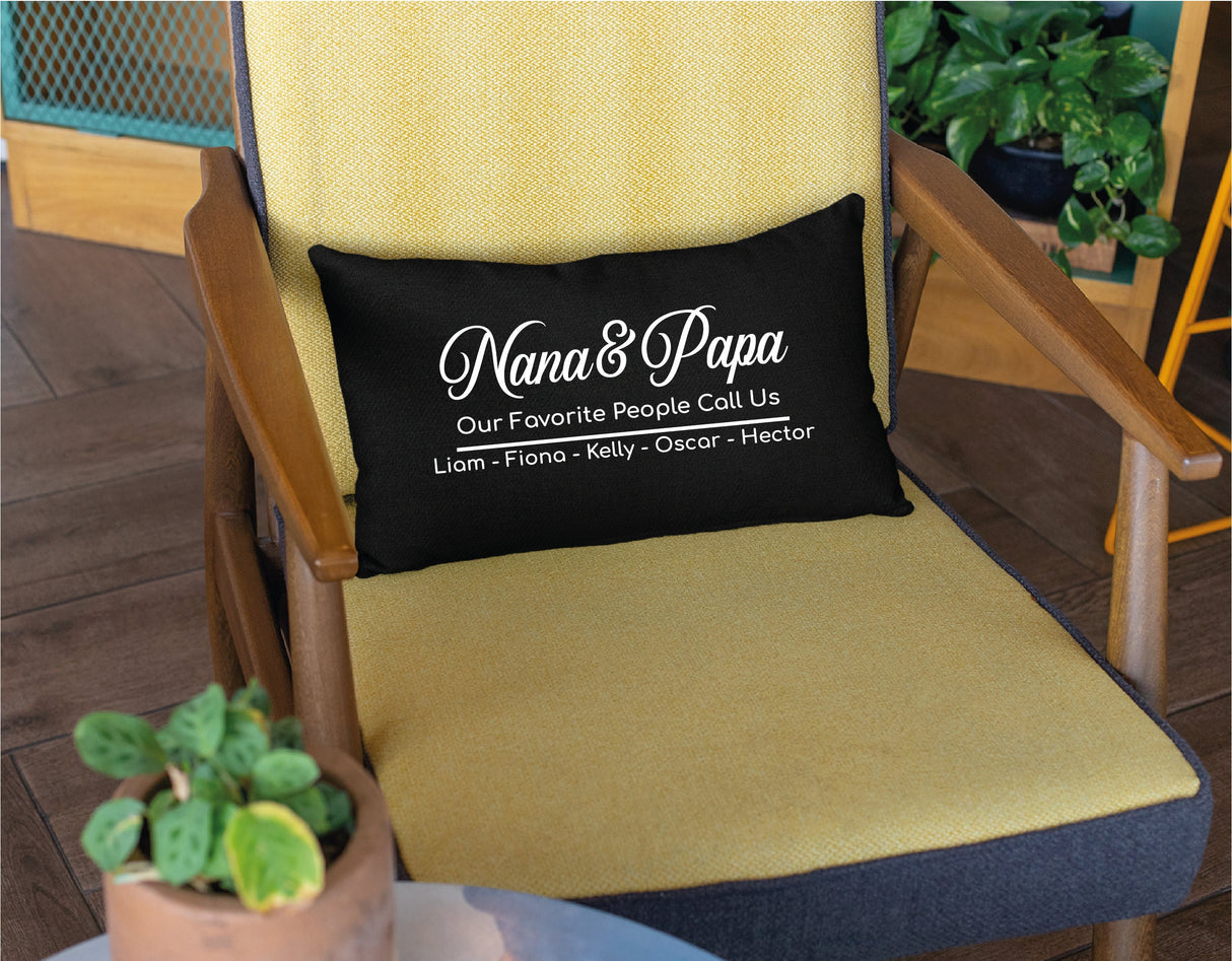 Grandpa Grandma Gift, Personalized Pillow, Family Custom Cushion, Gift for Grandma, Pillow with Name, Granny Pillow, Birthday Gift, Decor - Arria Home