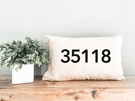Personalized Zip Code Pillow, New Home Gift, Dorm Decor, Monogrammed Gift, Housewarming Gift, Home Decor, Farmhouse Decor, Living Room Decor - Arria Home