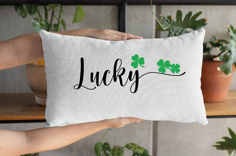 Lucky St Patricks Day Pillow, 17 March Pillow Cover, Spring Decor, St Patricks Decor, Shamrock Lucky Pillow, Personalized Pillow Cover Gift - Arria Home