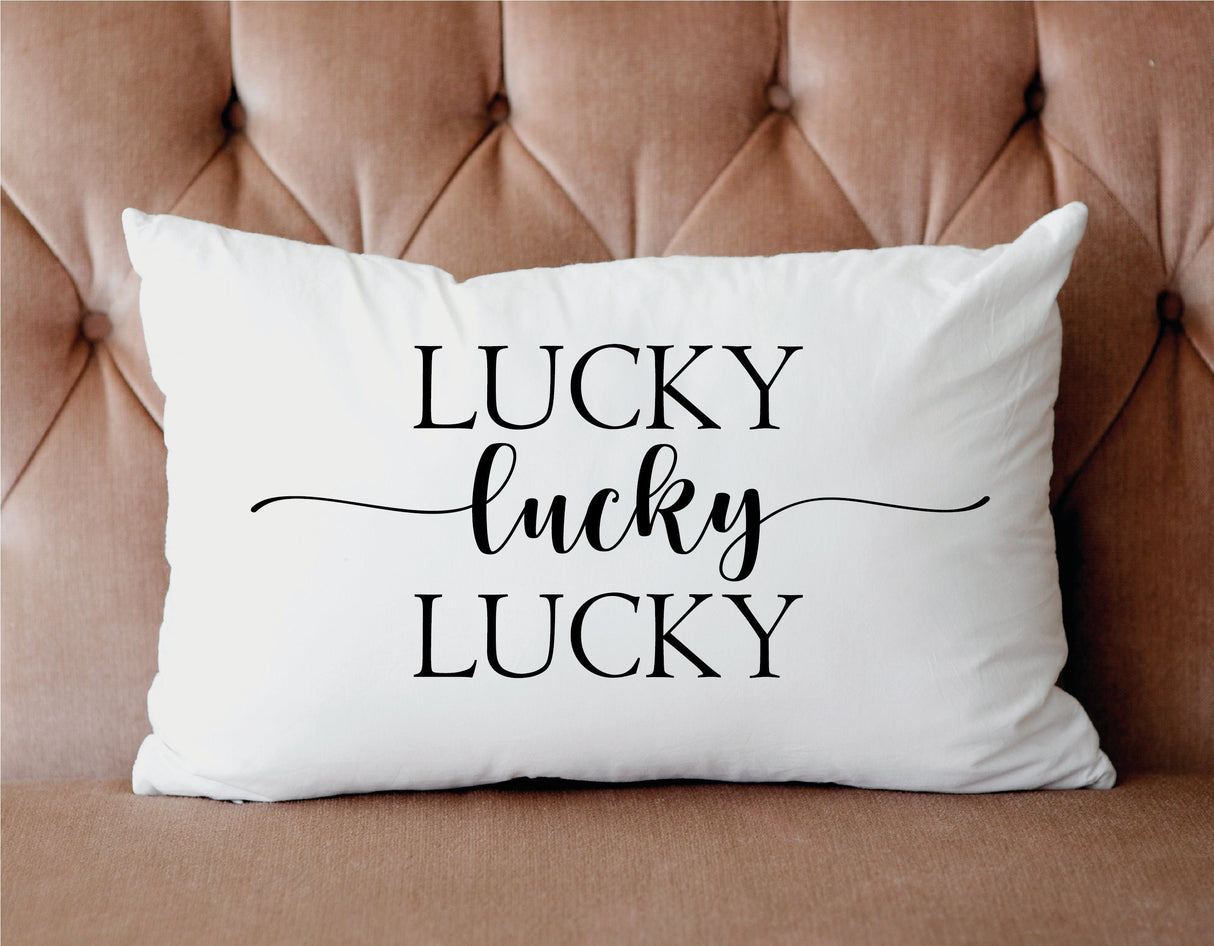 Lucky Pillow, Lucky Personalized Pillow, Custom Lucky Pillow, Spring Lucky Decor, Spring Pillow, Spring Decor, Personalized Gift, Decorative - Arria Home