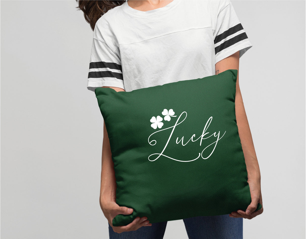 Lucky Clover Pillow, Four Leaf Clover, 17 March Gift, Irish Pillow, Irish Decor, Irish Custom Pillow, Custom Pillow Cover, Green Pillow Gift - Arria Home