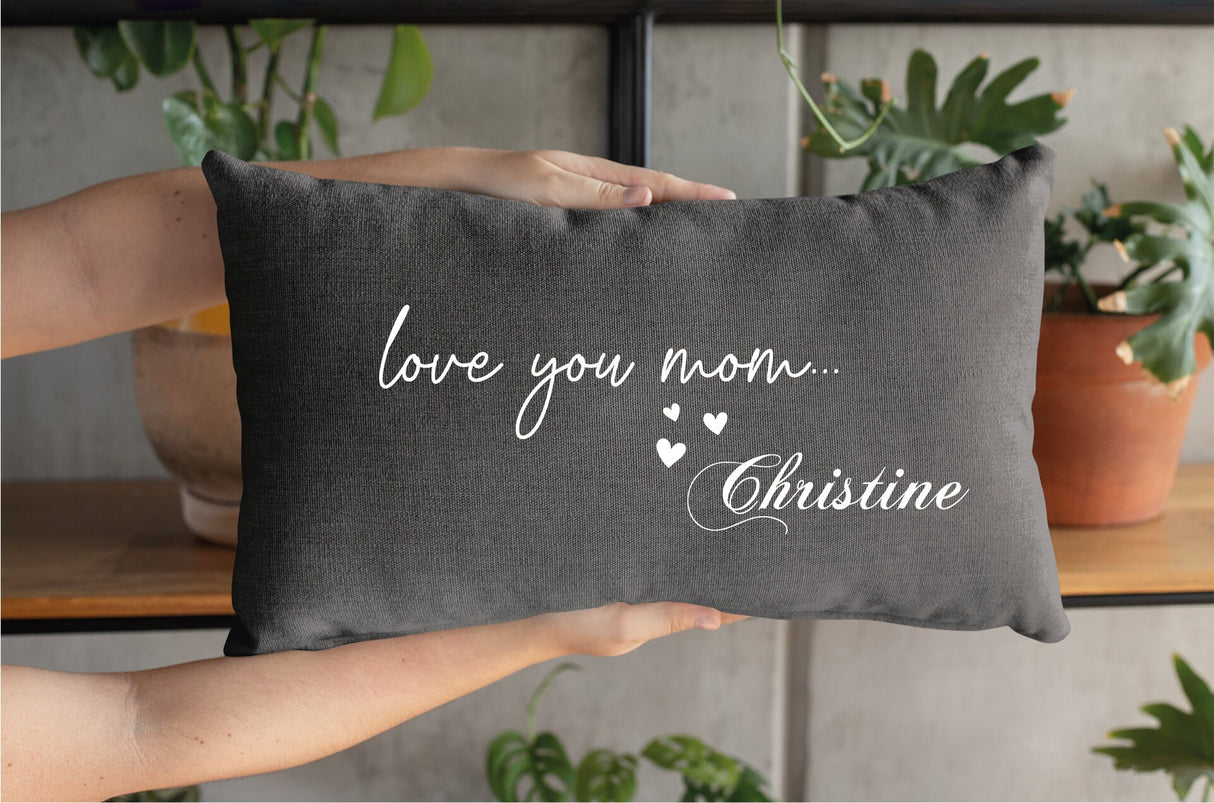 Personalized I love You Mom Pillow, Mothers Day Gift Idea, Mom Gift, Mothers Day Cushion, Mom Personalized Pillow, Gift for Her, Decorative - Arria Home