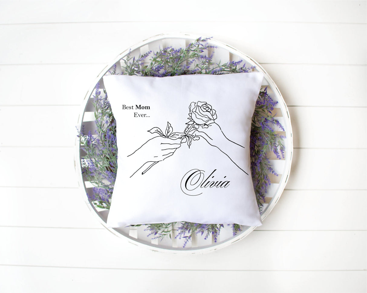 Best Mom Ever Personalized Pillow, Gift for Mom, Mothers Day Gift Idea, Mom Throw Pillow, Mom Lumbar Pillow, Decorative Pillow, Gift for Her - Arria Home