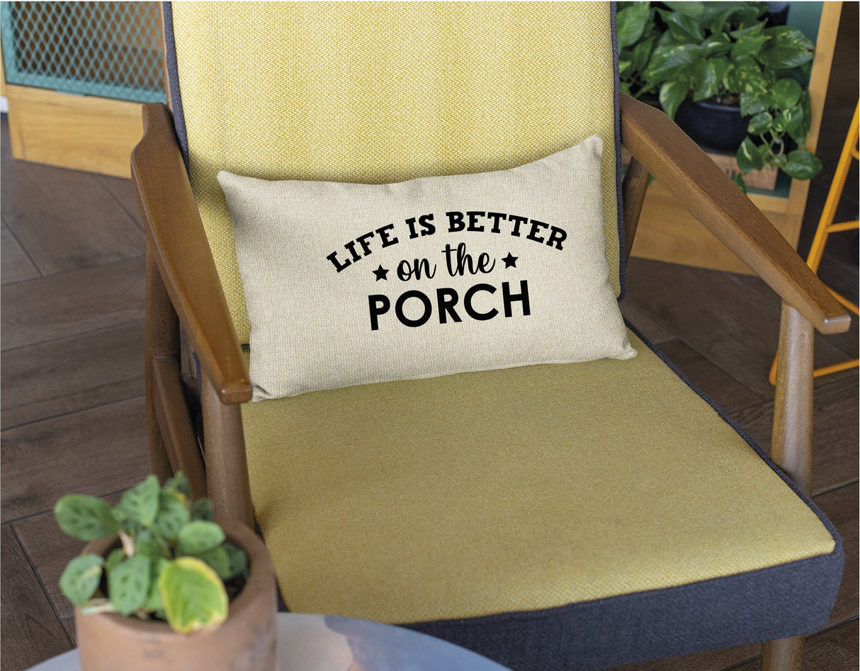 Porch Life Pillow, Outdoor Garden Decor, Porch Swing Chair Pillow, Outdoor Pillows, Lumbar Bench Pillow, Throw Pillow, Country Decor, Gift - Arria Home