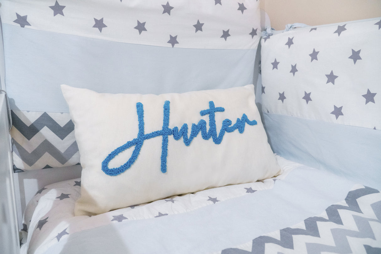 Personalized Nursery Name Pillow, Custom Pillow, Punch Needle Name Pillow, Custom Name Pillow, Kid Room Decor, Baby Room Decor, Nursery Gift.