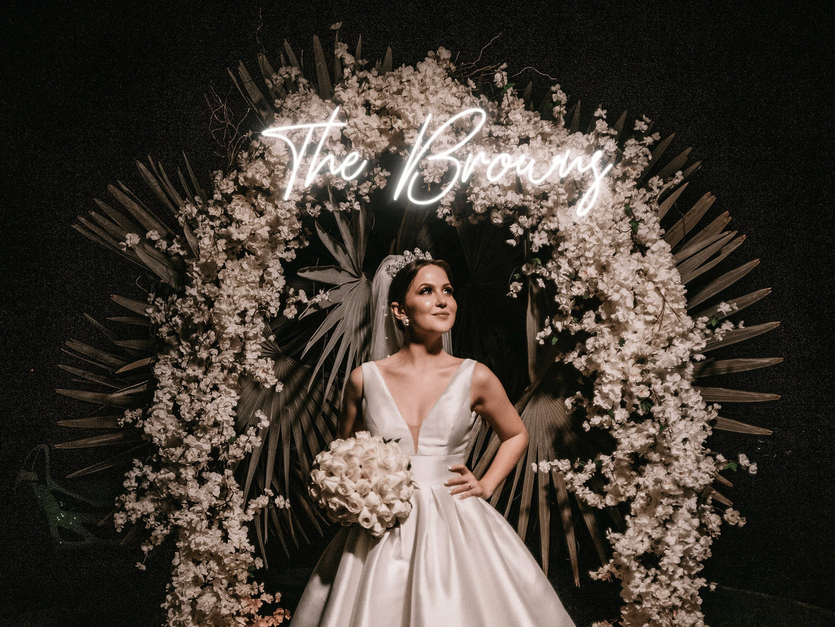 Personalized Wedding Neon Sign, Custom Neon Sign, Wedding Tag Light, Last Name Sign, Family Name Sign, Wedding Reception Sign, Wedding Decor - Arria Home