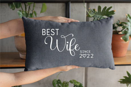 Personalized Best Wife Ever Pillow, Wife Pillow, Wife Birthday Gift, Mothers Day Gift from Husband, Couple Gift, Anniversary Gift, Decor - Arria Home