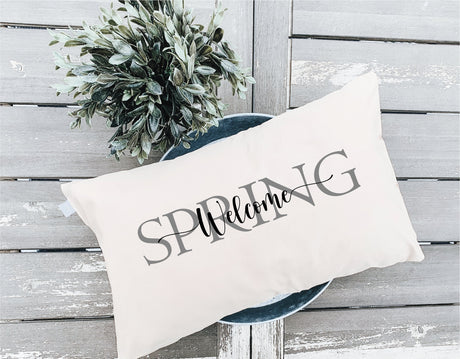 Welcome Spring Pillow, Spring Pillow, Custom Pillow Cover, Personalized Pillow, Housewarming Gift, Spring Gift, Spring Home Decor, Spring - Arria Home