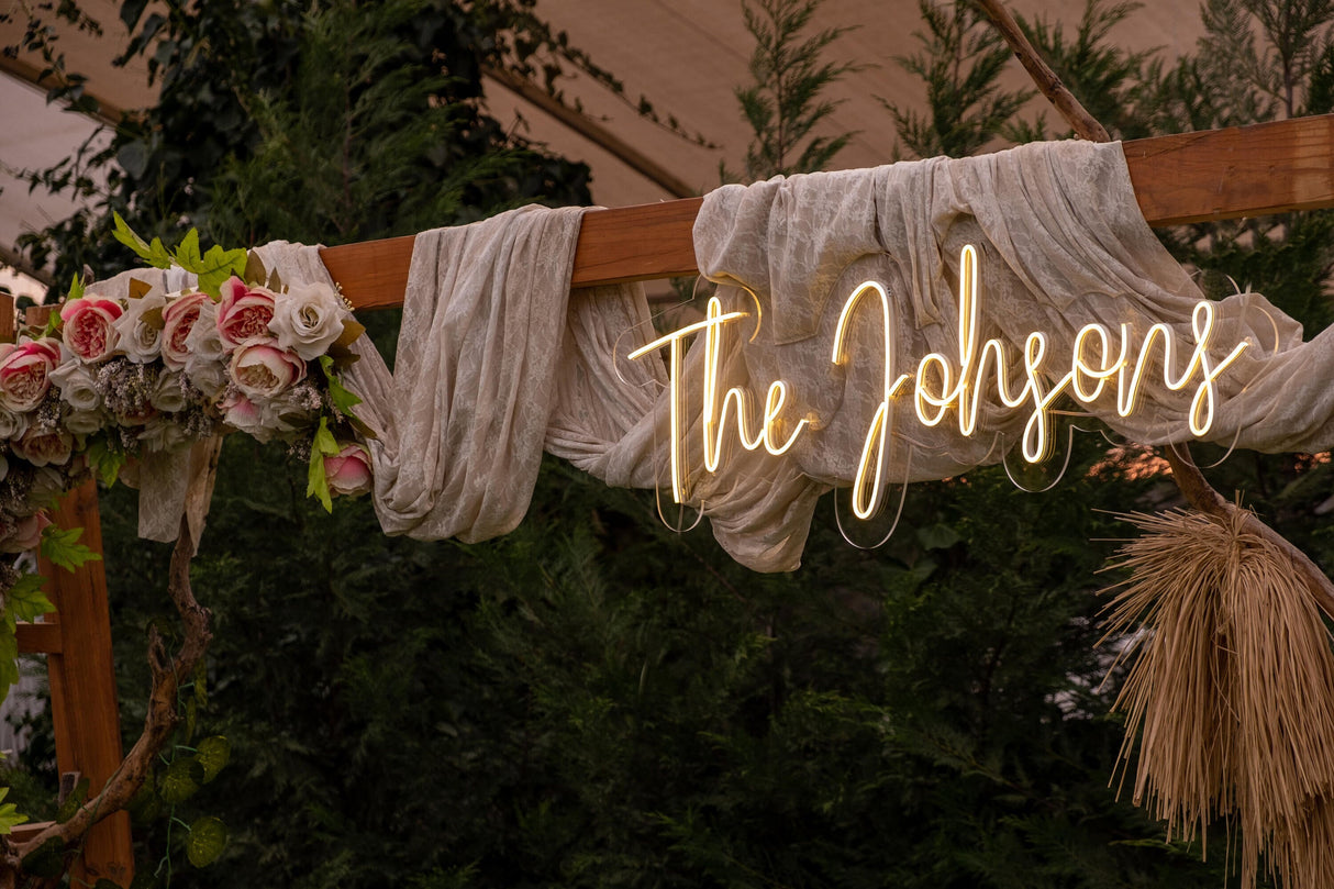 Custom Wedding Neon Sign Light, Custom Name Neon Sign, Personalized Wedding Decoration, Wedding Backdrop Light, Custom Neon Sign, Decoration - Arria Home