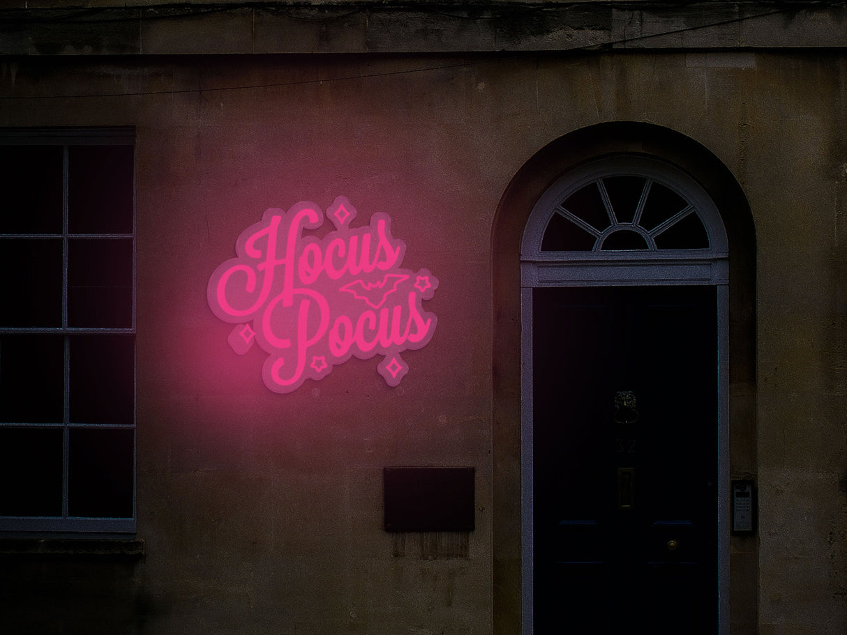 Custom Hoccus Pocus Helloween Neon Sign, Halloween Lights, Halloween Decorations, Fall Decor Light, Led Neon Sign, Fall Outdoor Light Up - Arria Home