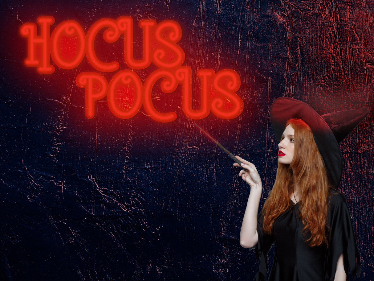 Custom Hoccus Pocus Helloween Neon Sign, Halloween Lights, Halloween Decorations, Fall Decor Light, Led Neon Sign, Fall Outdoor Light Up - Arria Home