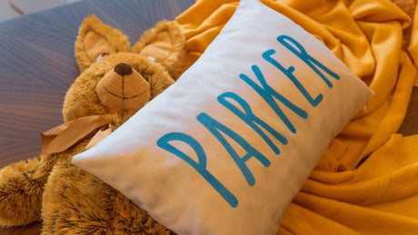 Embroidered Baby Name Pillow, Crib Pillow, Baby Room Decor, Baby Shower Gift, Baby Name Pillow, Custom Pillow, Embroidery, New Baby Gift - Arria Home