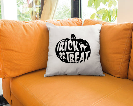 Trick or Treat Pumpkin Face Halloween Pillow, Fall Decorations, Halloween Decor, Halloween Gift, Accent Pillow, Farmhouse Decor, Pillow - Arria Home