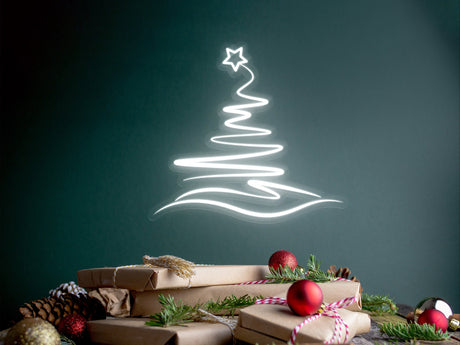 Christmas Tree Wall Art Neon Sign, Xmas Party Cusom Wall Decoraitons, New Year Signage, Christmas Sign, Neon Sign, Led Neon Light, Christmas - Arria Home