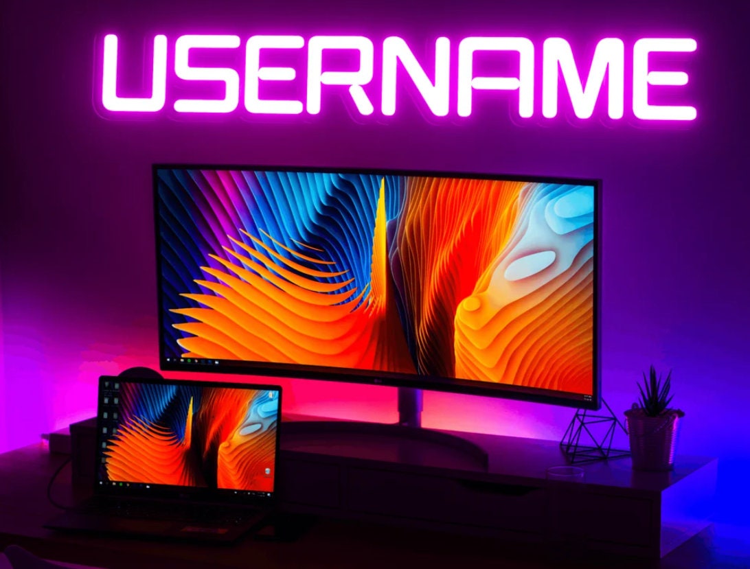 Custom Game Room Decor Led Neon Light, Gaming Gift, PlayStation Wall Art, Game Room Wall Decor, Gamer Tag Neon Sign, Gift for Him, Streamer