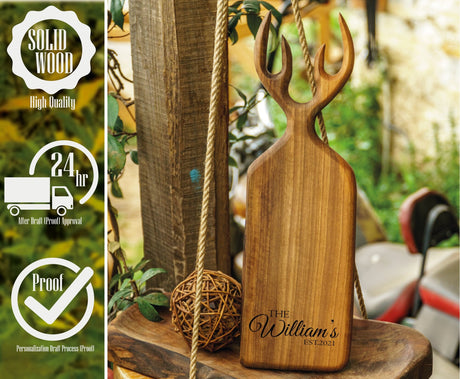 Custom Cutting Board, Personalized Cutting Board, Cutting Board Custom, Wood Cutting Board, With Handler, Walnut Cutting Board, Custom Gift - Arria Home