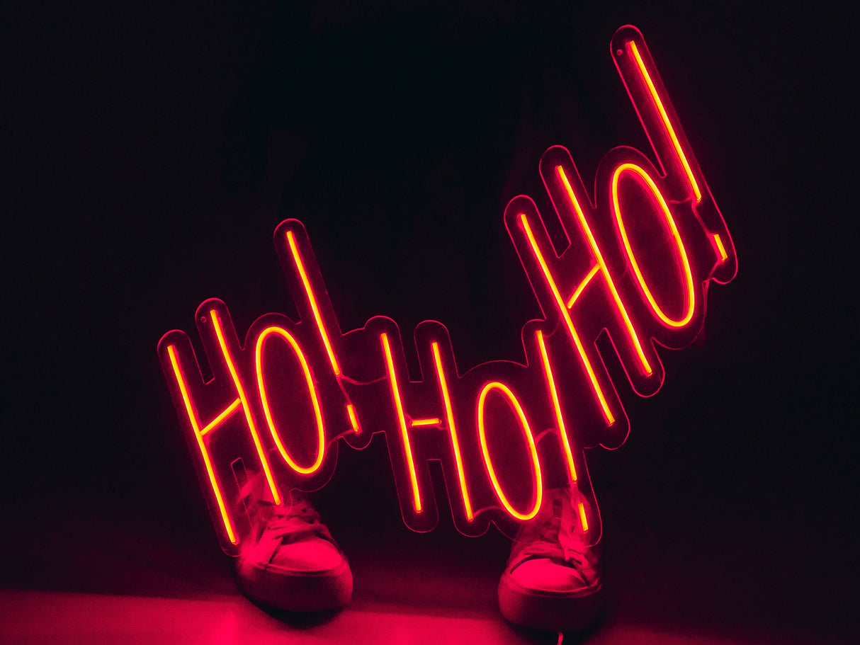 Ho Ho Ho Christmas Neon Sign, Battery Operated Led Neon Sign, Santa Claus Decor, Christmas Neon Light, Xmas Party Decorations, Wall Decor - Arria Home