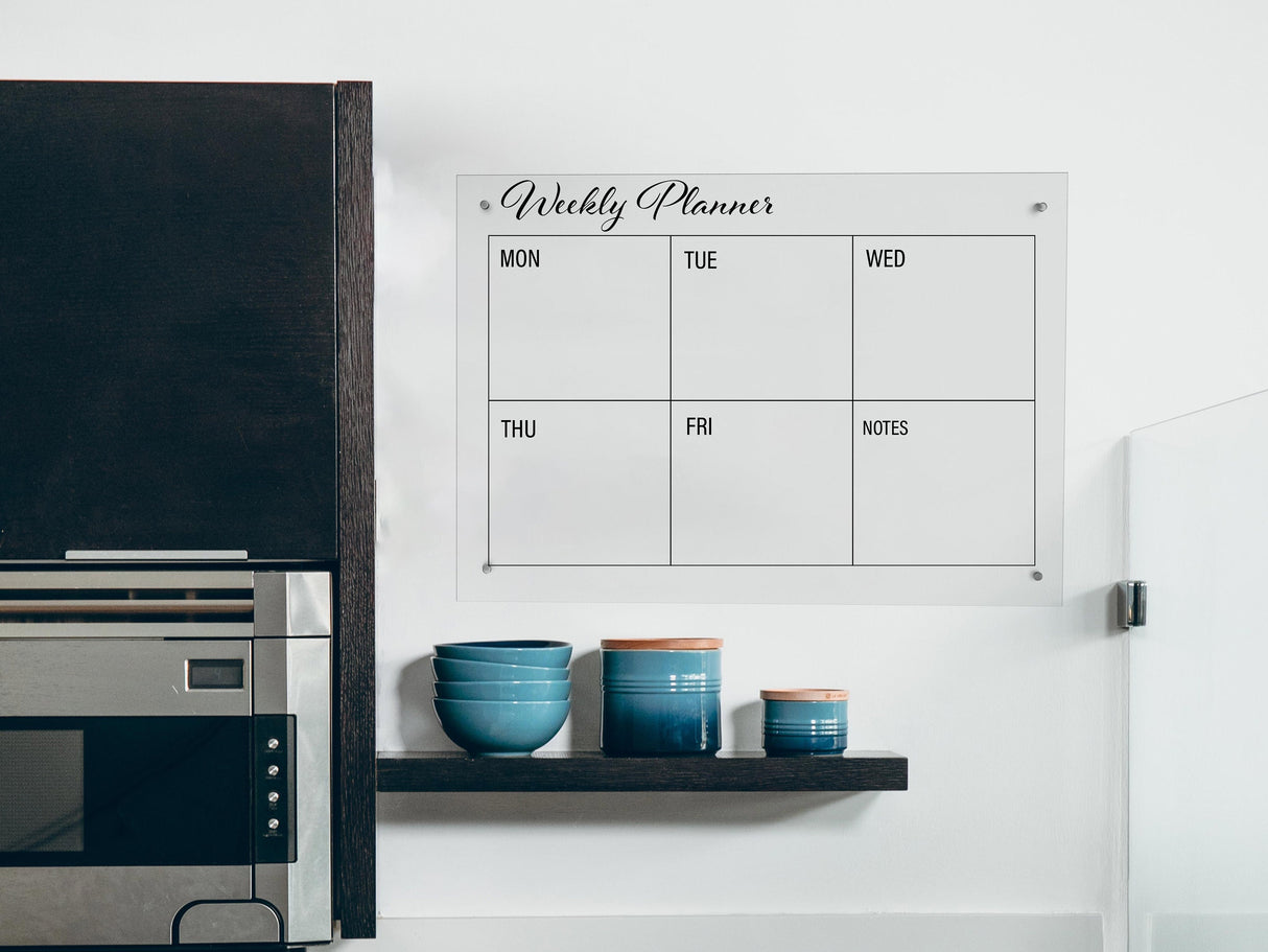 Acrylic Weekly Wall Planner, Dry Erase Calendar, Wall Montly Organizer, To Do List, Habit Tracker, Wall Reusable Calendar, Christmas Gift - Arria Home