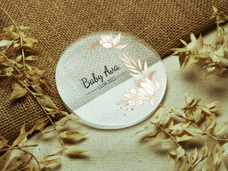 Custom Baby Shower Gift, Acrylic Coaster Set, Baby Shower Favors in Bulk, Boy Baby Shower Favors, Girl Baby Shower Ideas, Favors for Guests - Arria Home