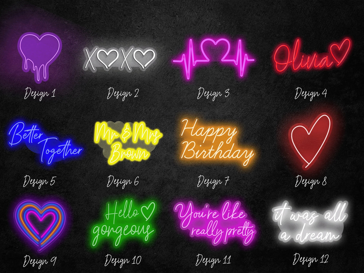 Heart Shaped Couple Night Lamp, Custom Neon Lamp, Led Neon Sign, Bedroom Wall Decor, Valentines Gift, Anniversary Gift, Custom Neon Sign