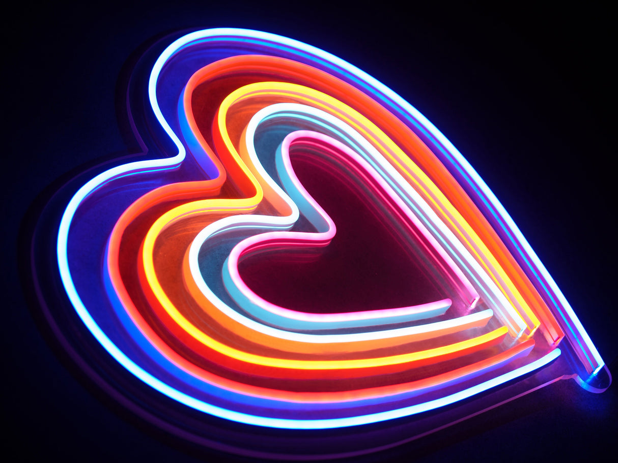 Heart Shaped Couple Night Lamp, Custom Neon Lamp, Led Neon Sign, Bedroom Wall Decor, Valentines Gift, Anniversary Gift, Custom Neon Sign