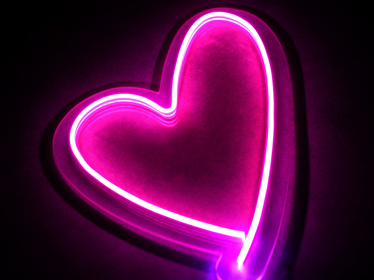 Heart Shaped Couple Night Lamp, Custom Neon Lamp, Led Neon Sign, Bedroom Wall Decor, Valentines Gift, Anniversary Gift, Custom Neon Sign