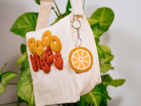 Punch Needle Embroidery Handmade Keychain, Cute Bag Charm, Y2k Accessories, Bff Gift, Sorority Gift, Best friend Gift, Gift for Her - Arria Home