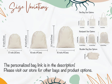 Personalized Punch Needler Embroidered Drawstring Bags, Custom Name Canvas Bag, Boho Rainbow, Baby Toddler Toy Bag, School Bag, Kid Gift.