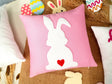Personalized Bunny Punch Needle Pillow, Easter Rabbit, Spring Decorations, Easter Eggs, Happy Easter Gift Idea,Custom Embroidered Bunny Gift - Arria Home