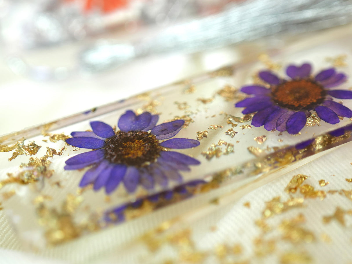 Personalized Resin Floral Bookmark,with Gold Leafs, Custom Teacher Appreciation Gifts, Book Lover Gifts, Book Accessories, Bookworm Gifts - Arria Home