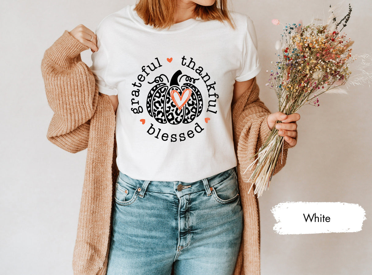 Tis The Season Shirt, Thanksgiving Shirt, Pumpkin TShirt, Grateful Thankful Blessed Shirt, Fall Season Shirt, Fall T-Shirt