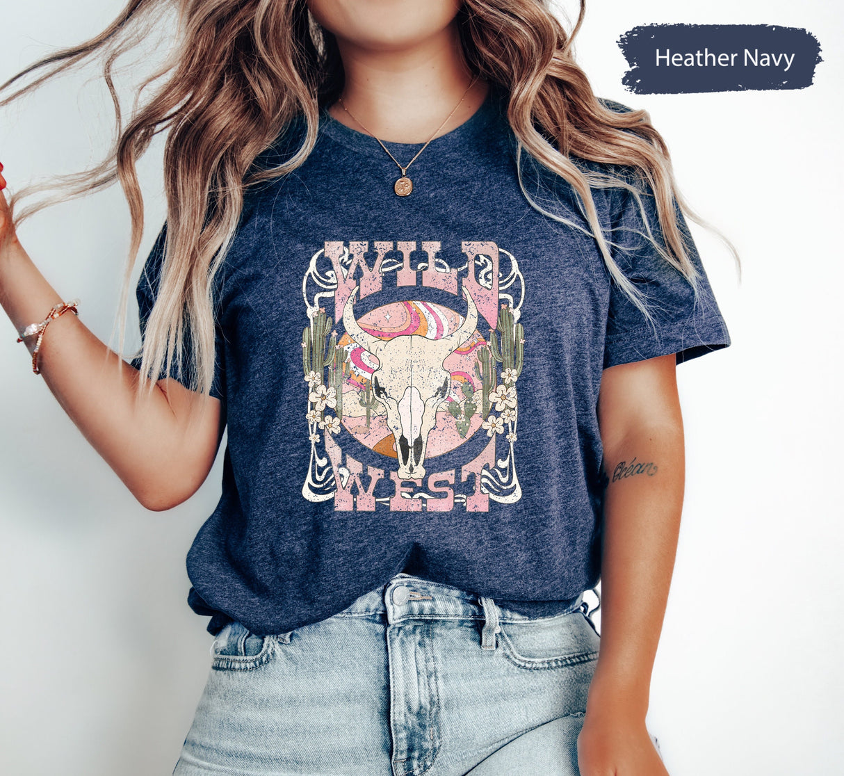 Wild West Shirt, Boho Cow Skull Shirt, Western Graphic Tee, Western Shirt, Cowgirl Shirt, Cowboy Shirt, Country Girl Shirt, Desert T-Shirt