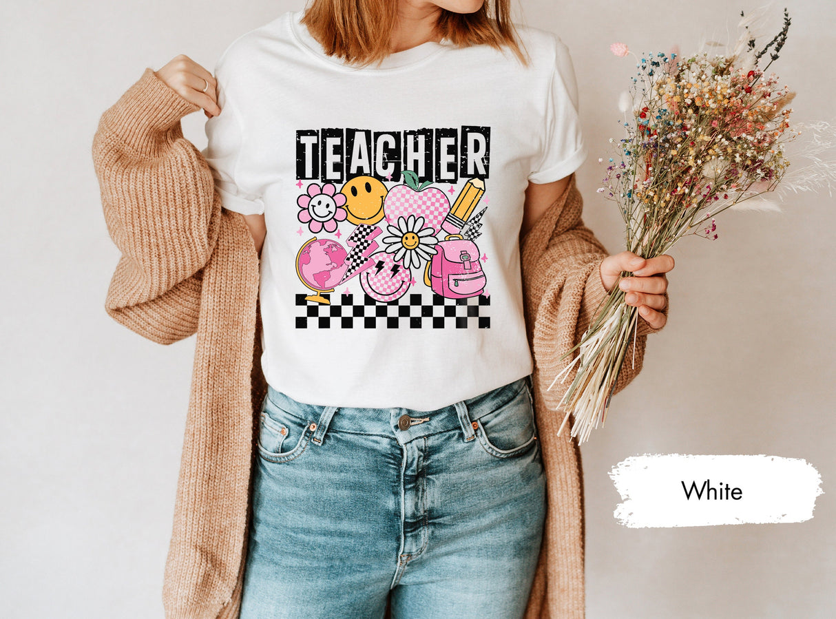 Retro Teacher Shirt, Teacher Shirts, Teacher Gift, Teacher Appreciation, Kindergarten Teacher, Back To School Gift, First Day Of School