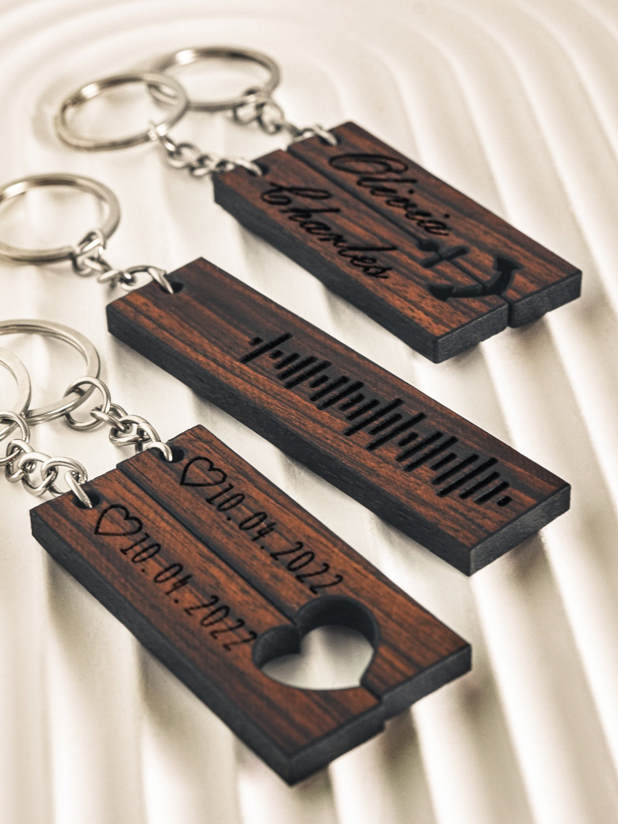 Personalized Matching Couple Keychain, Music Code Keyring, Long Distance Relations Gift, Custom Song Keychain, Qr Code Scannable Keyfob - Arria Home