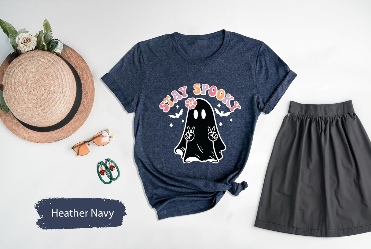 Stay Spooky T-Shirt, Spooky Vibes Shirt, Halloween T-shirt, Cool Halloween Shirt, Funny Halloween Shirt, Halloween Tee, Smiley Spooky Shirt
