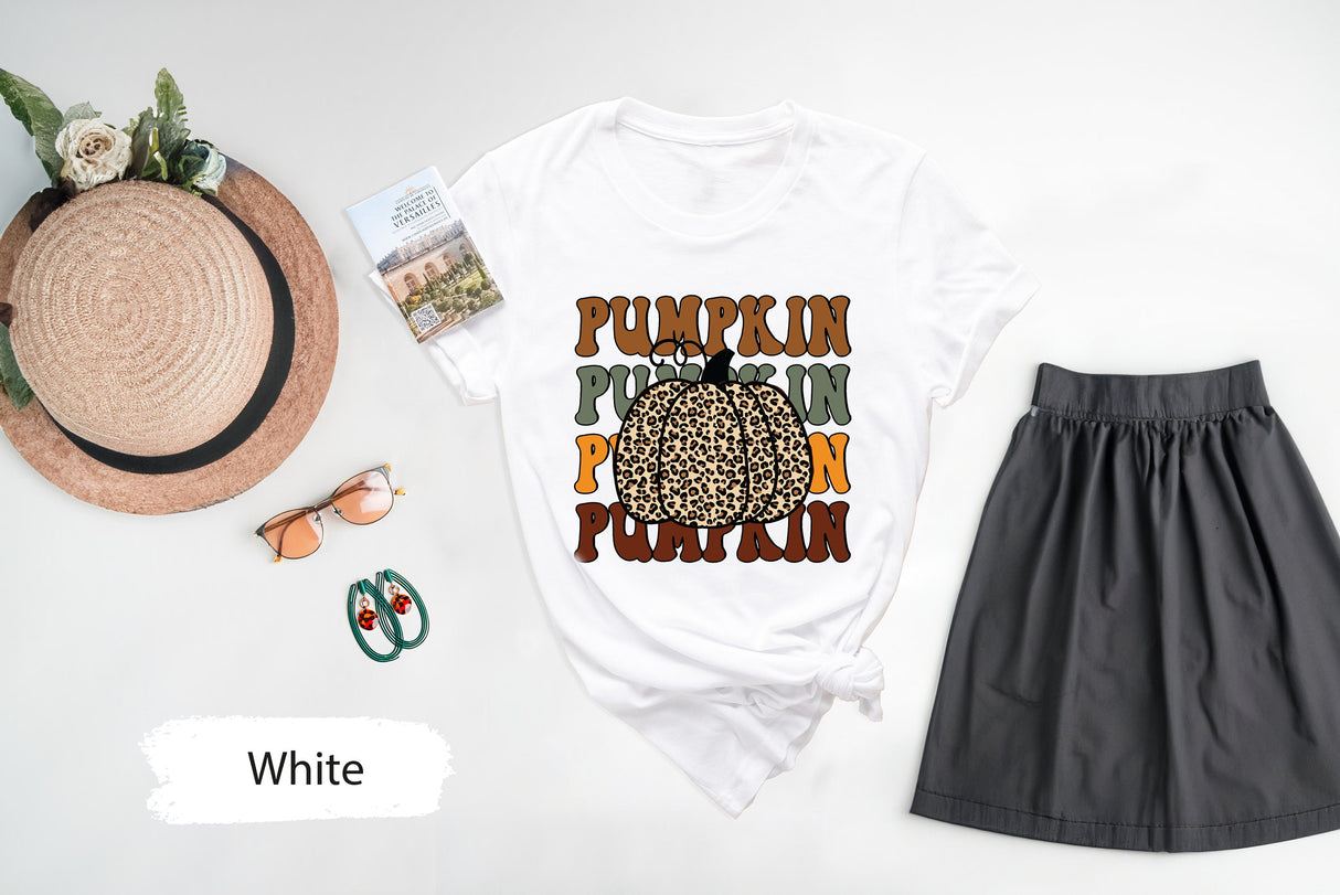 Leopard Pumpkin Shirt, Pumpkin TShirt, Pumpkin Shirt, Pumpkin Season Shirt, Pumpkin Fall Shirts, Womens Fall Shirts, Pumpkin Patch Shirt
