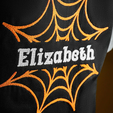 Personalized Halloween Embroidered Apron, Custom Apron, Kitchen Witch, Spooky Season Cooking Apron, Fall Chef Apron, Kitchen Costume - Arria Home