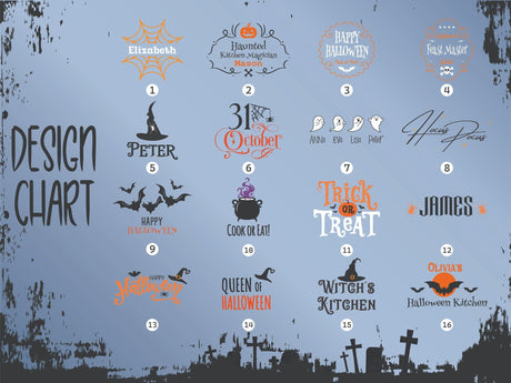 Personalized Halloween Embroidered Apron, Custom Apron, Kitchen Witch, Spooky Season Cooking Apron, Fall Chef Apron, Kitchen Costume - Arria Home