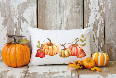Pumpkin Pillow, Fall Decor Pillow, WaterColor Pumpkin Pillow, Thanksgiving Decorative Pillow, Fall Outdoor Decor Pillow, Farmhouse Decor - Arria Home