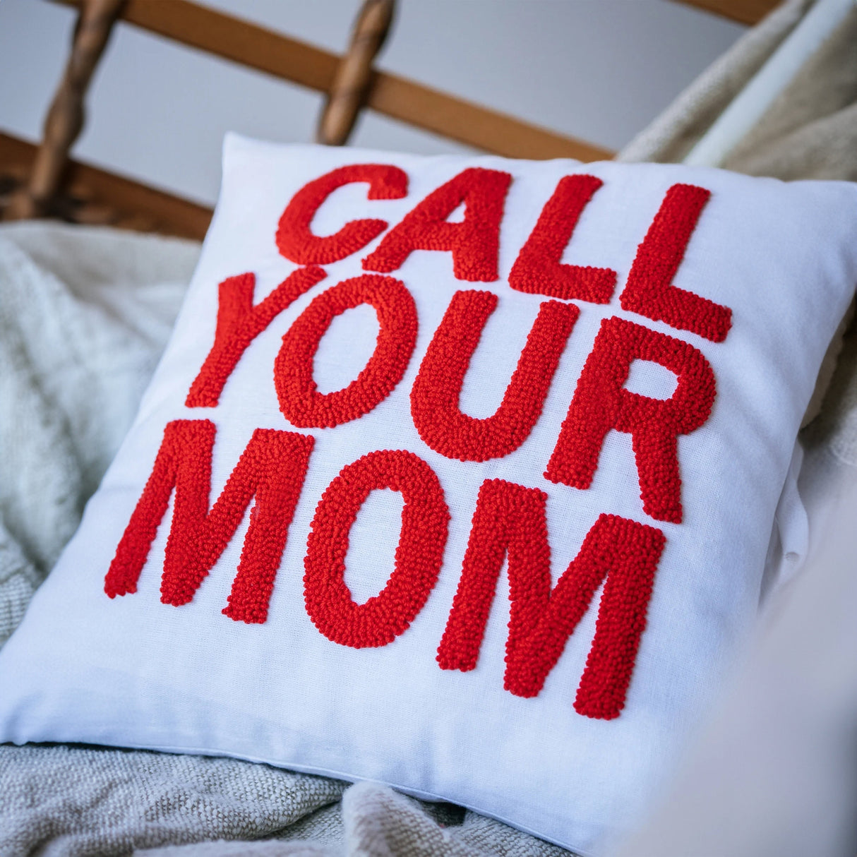 Long Distance Gift from Mom Embroidered Pillow, Dorm College Gift, Distance Family, Graduation Gift, Customize Gift Idea, Student Gift Idea - Arria Home