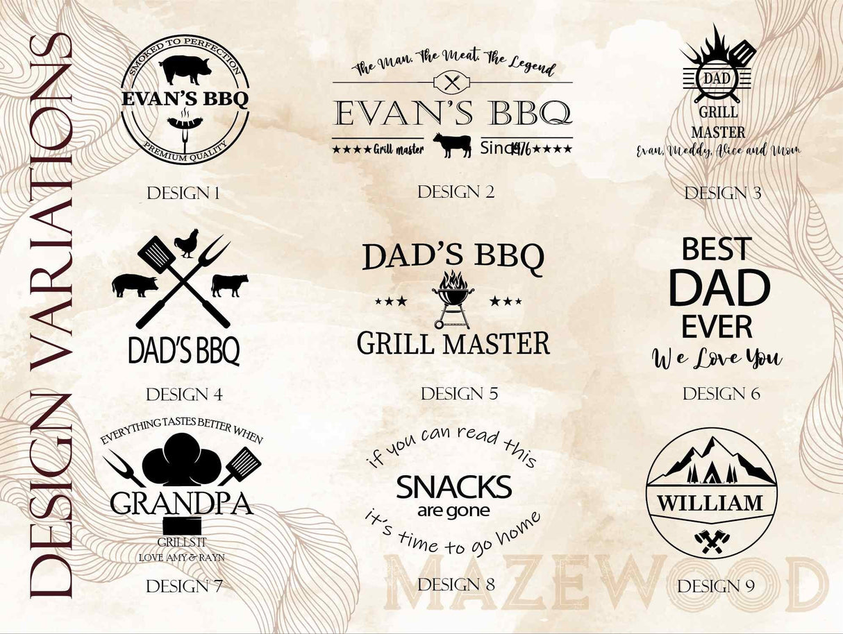 Personalized BBQ Serving Tray, BBQ Gifts for Men, Custom Grill Cutting Board, Engraved BBQ Tray, Gifts for Father in Law, Grandpa Gifts