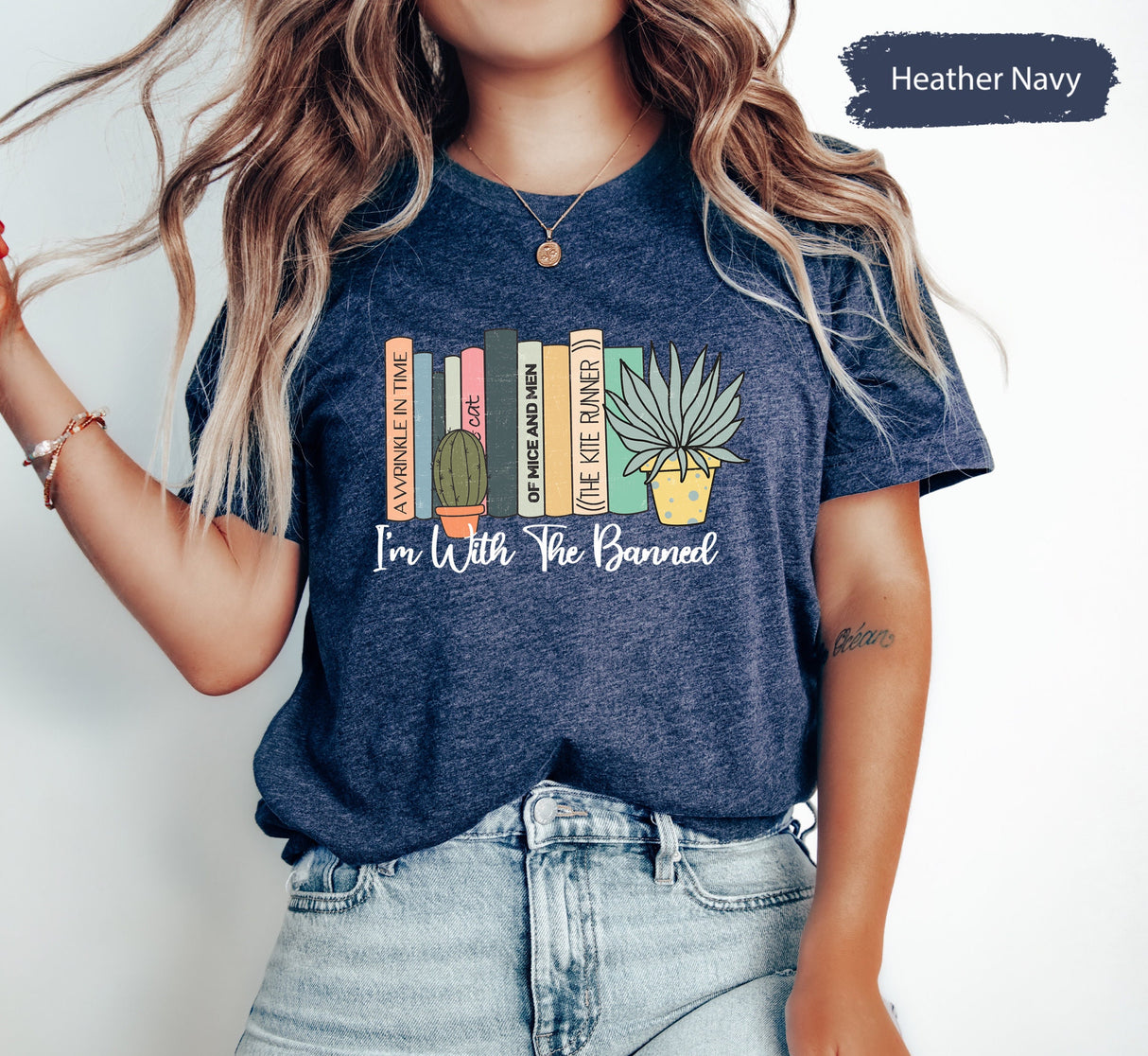 I'm With The Banned, Banned Books Shirt, Banned Books Shirt, Unisex Super Soft Premium Graphic T-Shirt, Reading Shirt Librarian Shirt