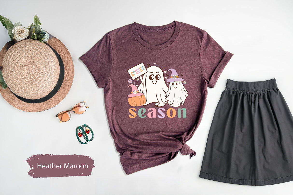 Spooky Season Shirt, Spooky Vibes Shirt, Spooky TShirt, fall Season Shirt, Halloween Shirt, Funny Ghost Shirt, Ghost TShirt, Boo T-Shirt