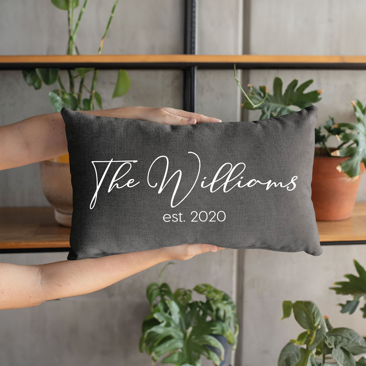 Personalized Name Pillow, Wedding Gift, Farher's Day, Personalized Caligraphy Pillow Cover, Last Name Throw Pillow, Engagement Gift, Custom - Arria Home
