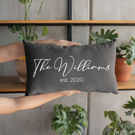 Personalized Name Pillow, Wedding Gift, Farher's Day, Personalized Caligraphy Pillow Cover, Last Name Throw Pillow, Engagement Gift, Custom - Arria Home