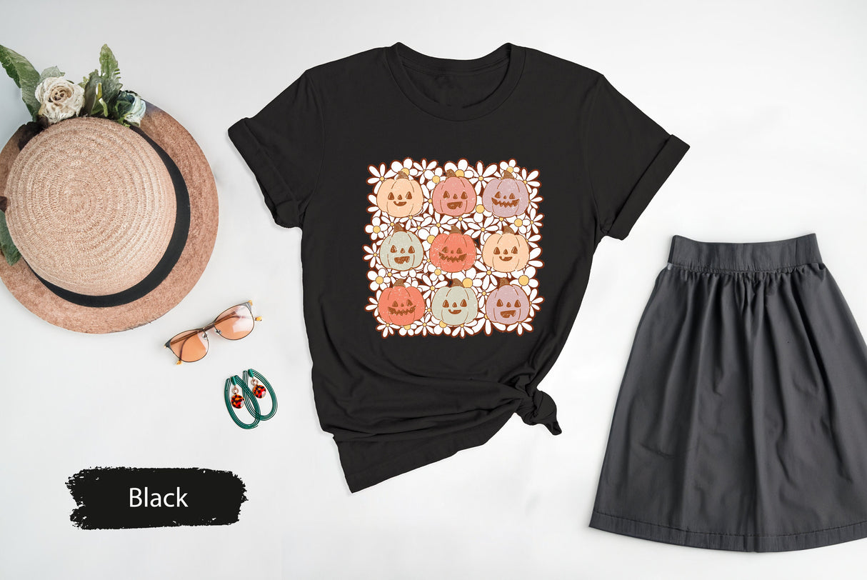 Daisy Pumpkin Face Shirt, Pumpkin TShirt, Pumpkin Patch Shirt, Pumpkin Fall Shirt, Women Fall Shirt, Fall Season Shirt, Fall Gifts