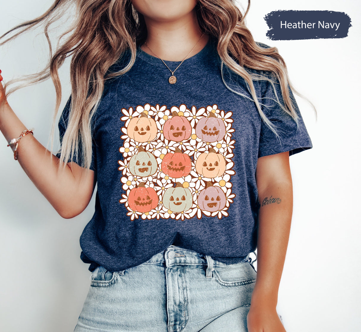 Daisy Pumpkin Face Shirt, Pumpkin TShirt, Pumpkin Patch Shirt, Pumpkin Fall Shirt, Women Fall Shirt, Fall Season Shirt, Fall Gifts