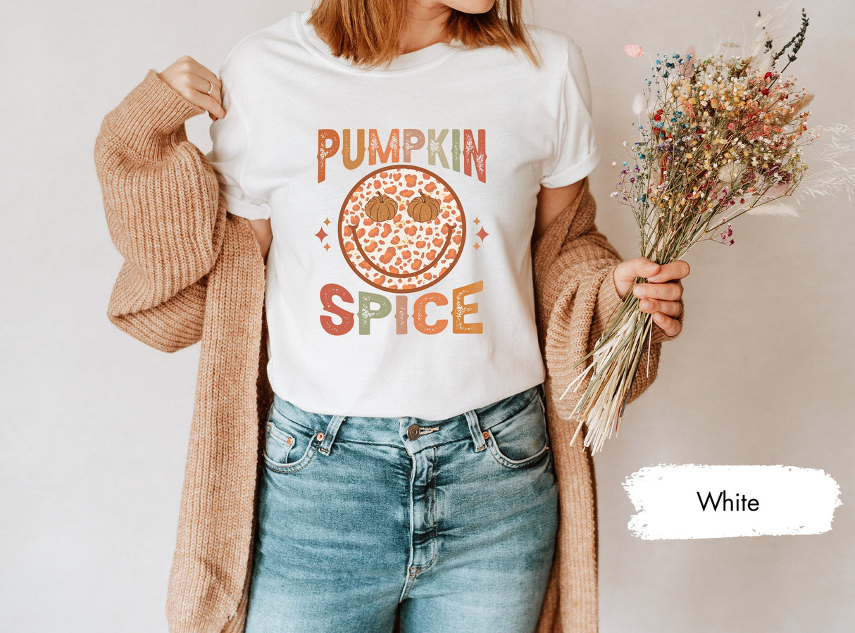 Pumpkin Spice Shirt, Pumpkin Happy Face Shirt, Pumpkin TShirt, Pumpkin Season Shirt, Pumpkin Patch Shirt, Pumpkin Fall Shirt, Women Fall Tee