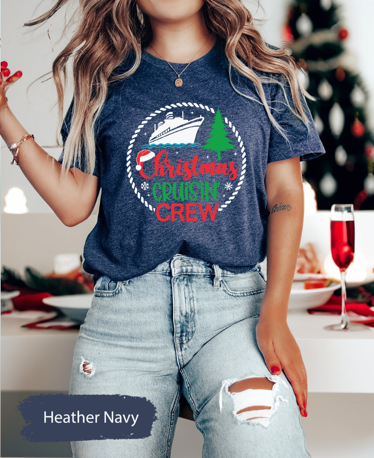 Christmas Cruisin' Crew Shirt, Christmas Party Shirt, Christmas Vacation, Cruise Shirt, Holiday TShirt, Winter Vacation Shirt, Xmas Tee